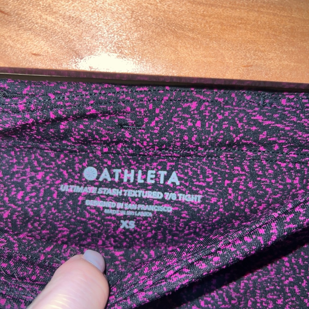 Athleta Ultimate Stash Textured 7/8 Tight size XL Purple black - Picture 7 of 9